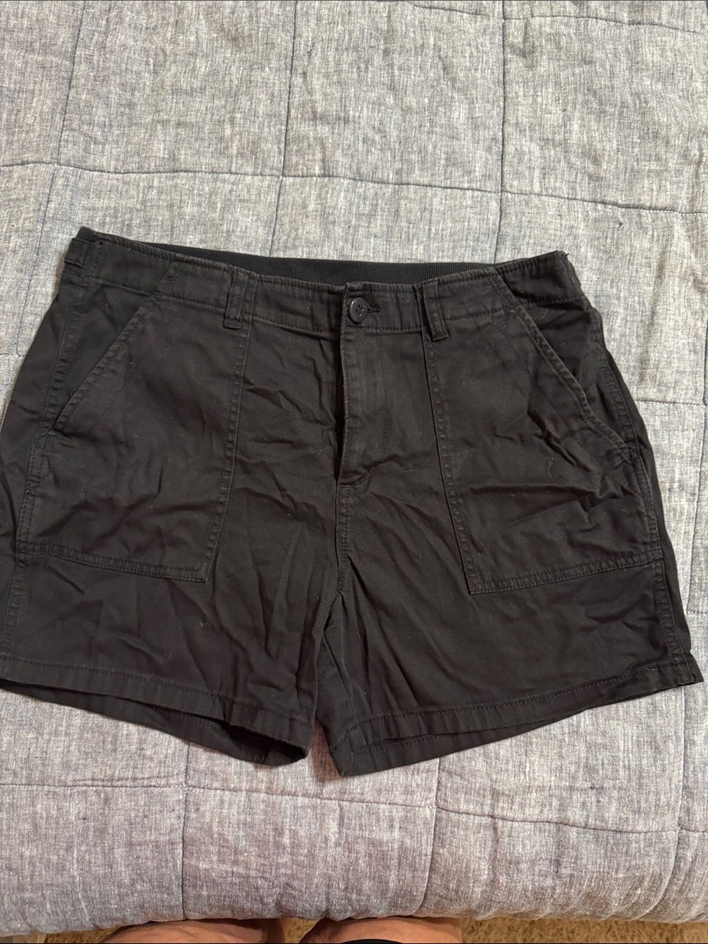 Marc New York Black Cotton Utility Shorts